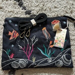 Johnny Was Coralie Denim Cross Body Bag